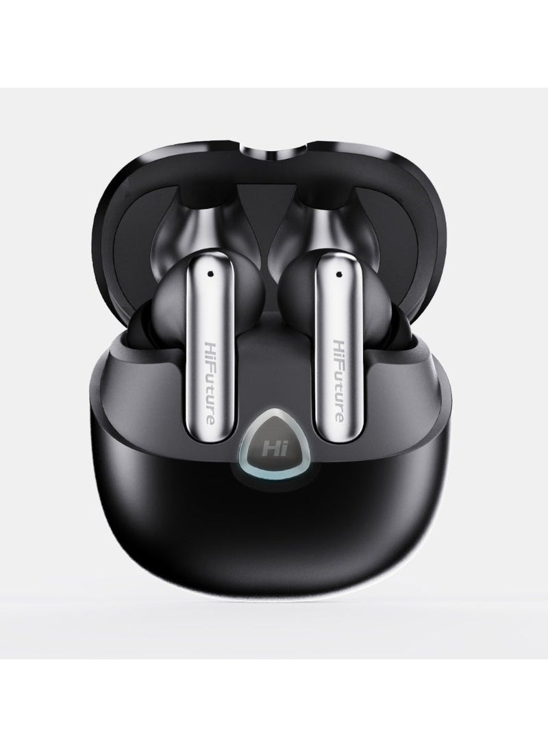 هاي فيوتشر سماعات أذن لاسلكية Hifuture Sonic Air بتقنية بلوتوث 5.3 - خاصية إلغاء الضوضاء ENC، صوت ستيريو عالي الدقة، تحكم باللمس، عمر بطارية طويل مع علبة شحن - Image 1